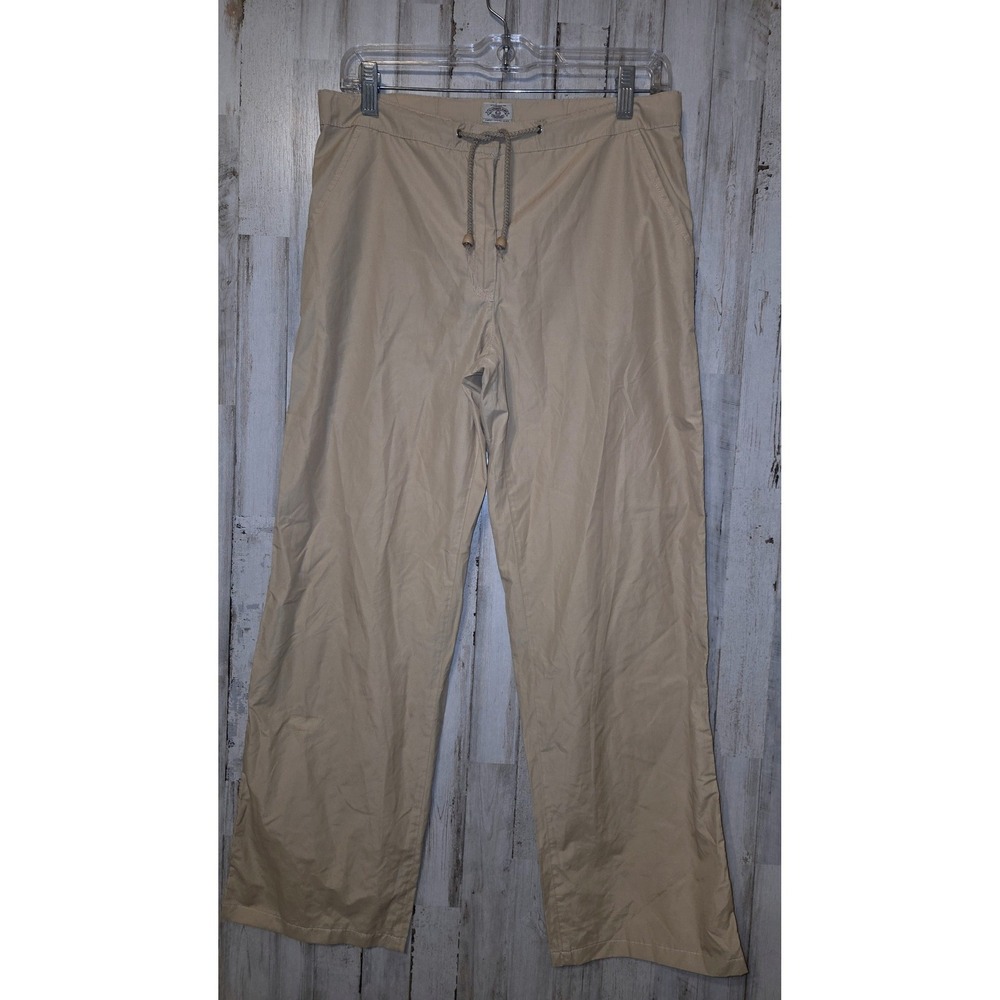 Vtg Armani Jeans Italy 4 Drawstring Straight Pants Lightweight Tan